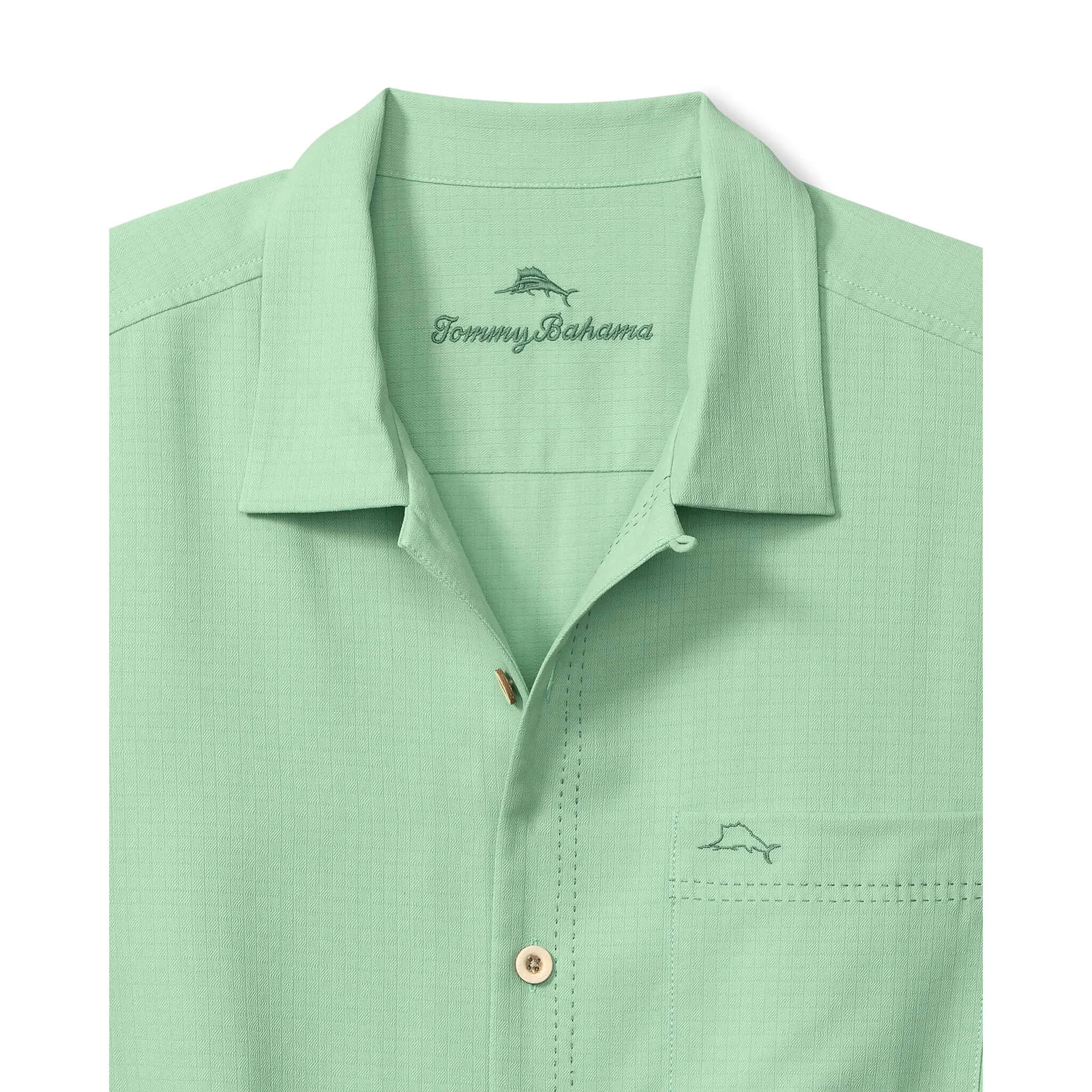 Tommy Bahama Men's IslandZone Coastal Breeze Check Camp Shirt - Zephyr Green Tommy Bahama Clothing