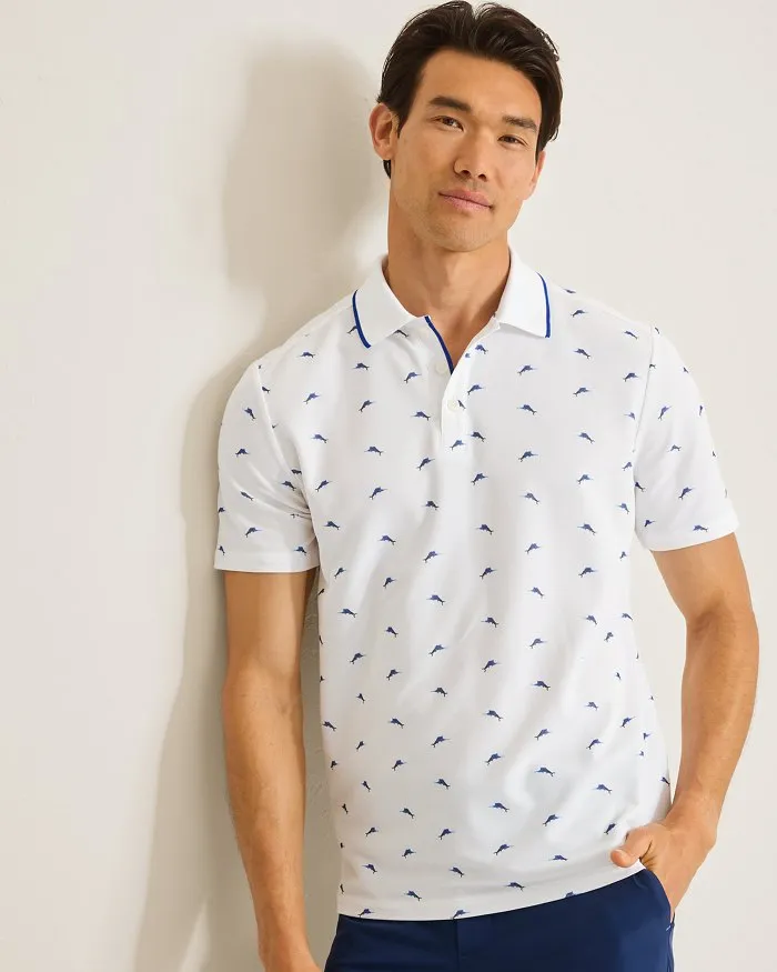 Tommy Bahama Men's IslandZone Marlin Vibes Polo Shirt - White Mens Tommy Bahama