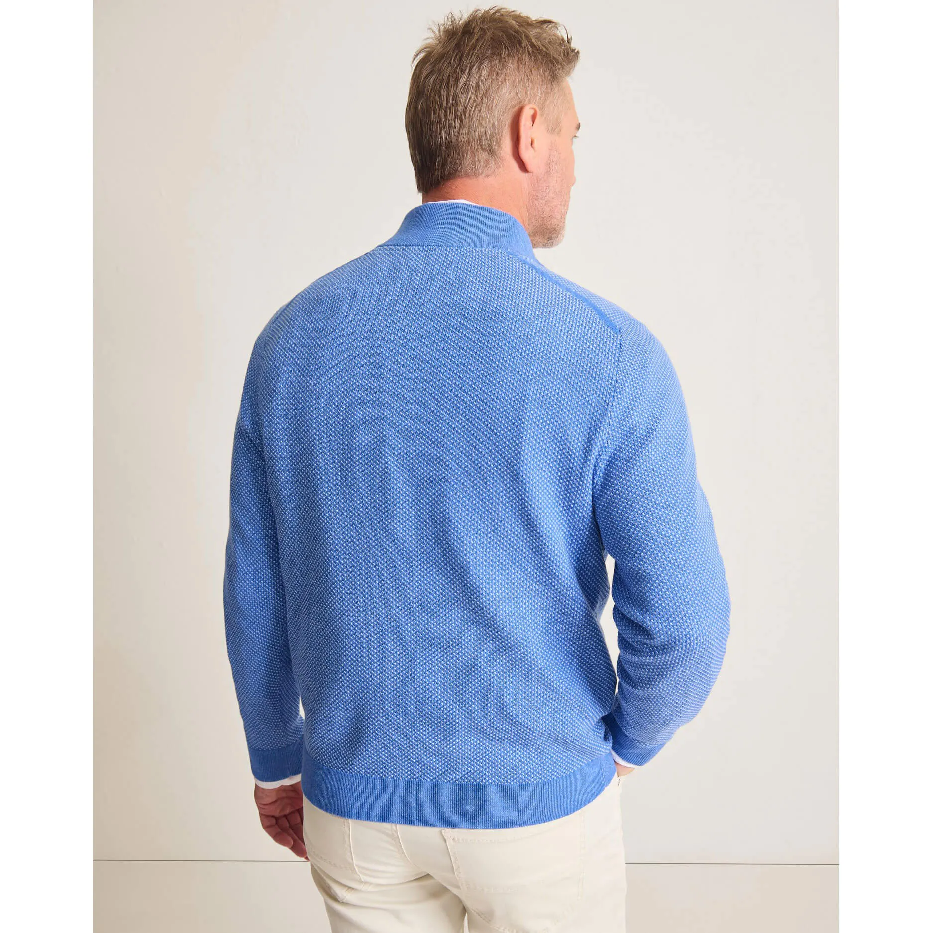 Tommy Bahama Men's IslandZone New Coolside Legend Half Zip Pullover Sweater - Mountain Bluebell Mens Tommy Bahama