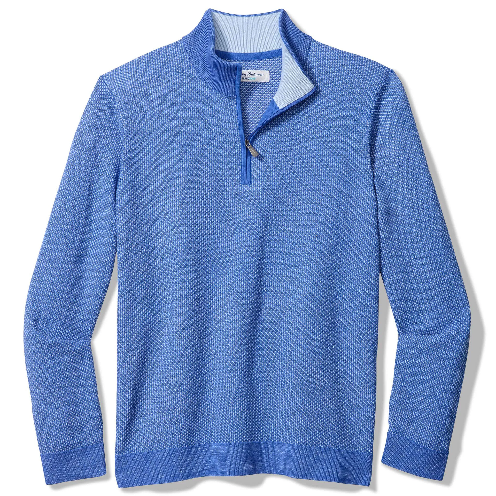 Tommy Bahama Men's IslandZone New Coolside Legend Half Zip Pullover Sweater - Mountain Bluebell Mens Tommy Bahama