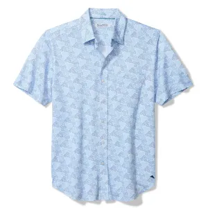 Tommy Bahama Men's IslandZone San Lucio Tri Leaf Geo Camp Shirt - Turkish Sea Tommy Bahama Clothing