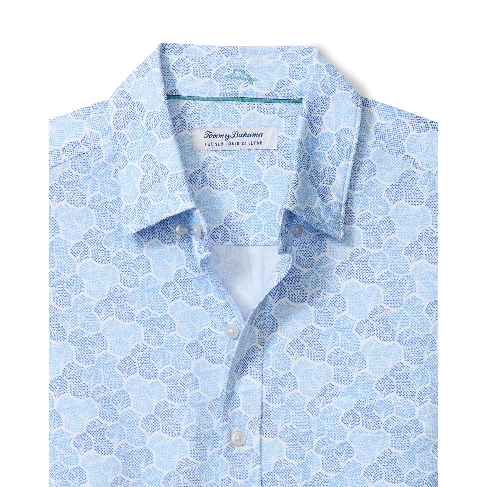 Tommy Bahama Men's IslandZone San Lucio Tri Leaf Geo Camp Shirt - Turkish Sea Tommy Bahama Clothing
