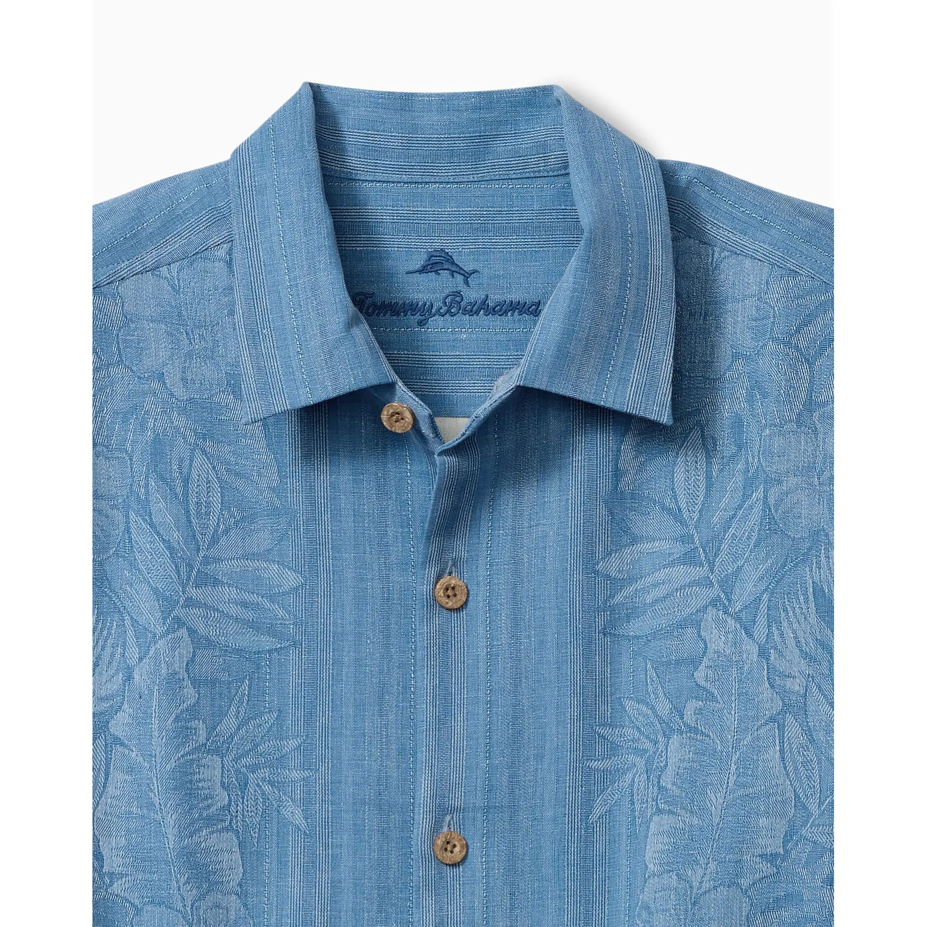 Tommy Bahama Men's Maui Border Silk Camp Shirt - Buccaneer Blue Tommy Bahama Clothing