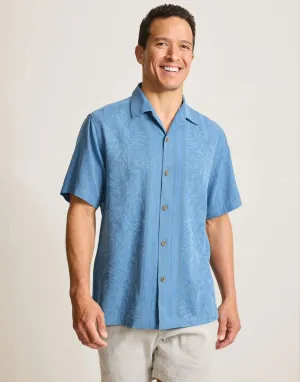Tommy Bahama Men's Maui Border Silk Camp Shirt - Buccaneer Blue Tommy Bahama Clothing