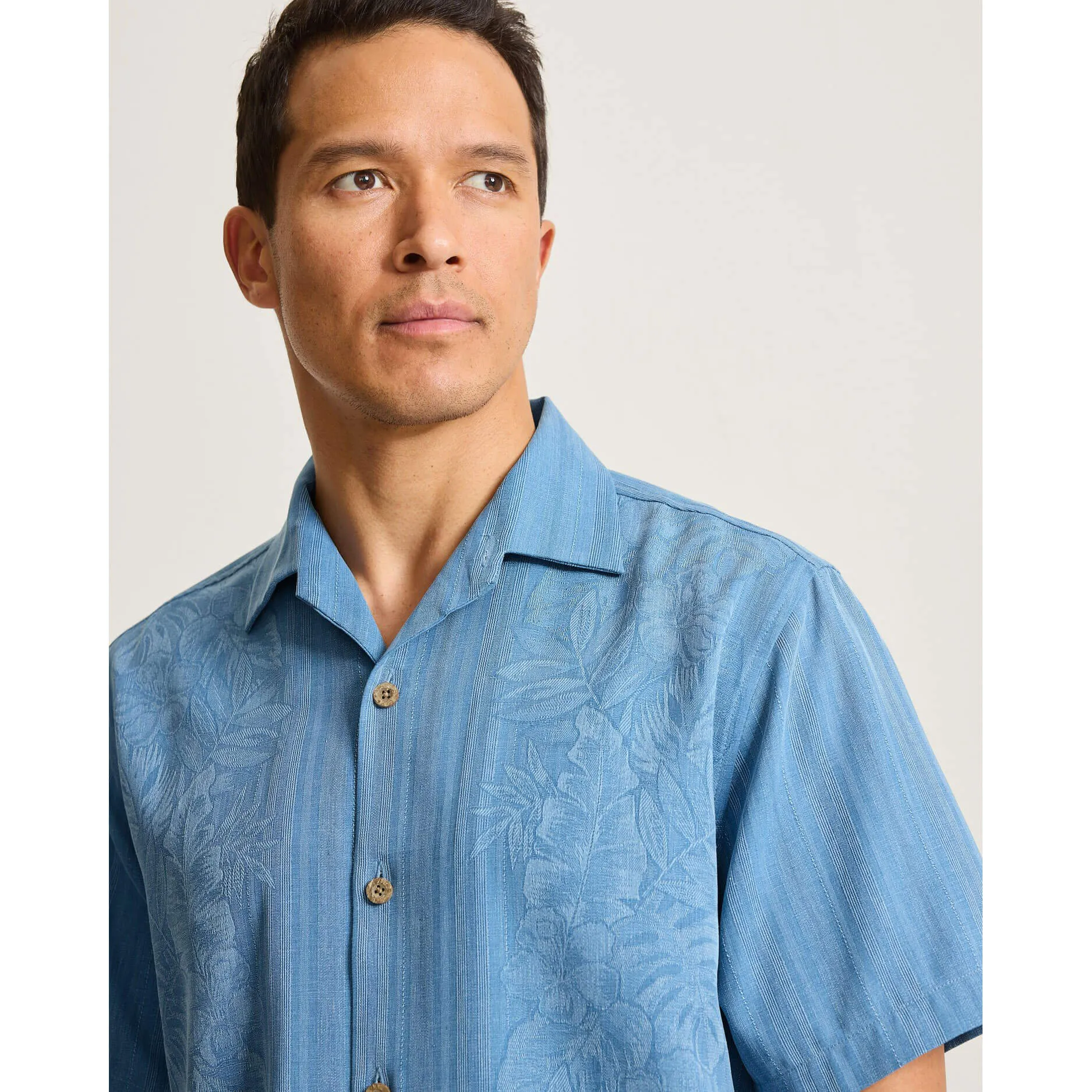 Tommy Bahama Men's Maui Border Silk Camp Shirt - Buccaneer Blue Tommy Bahama Clothing