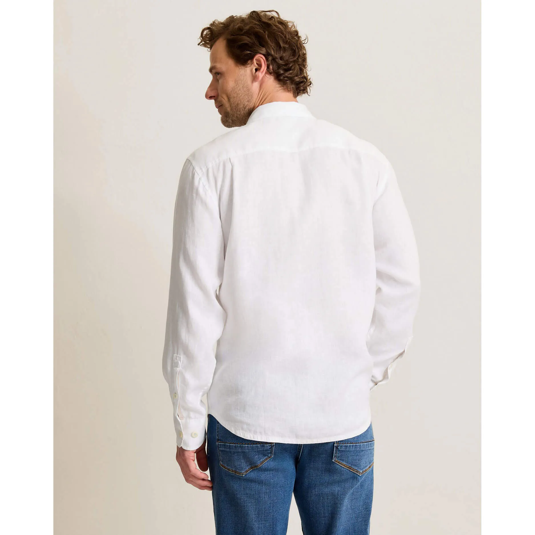 Tommy Bahama Men's Paradise Breezer Long Sleeve Linen Sport Shirt - White Mens Tommy Bahama