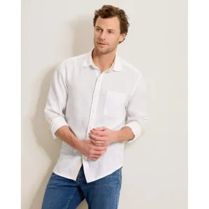 Tommy Bahama Men's Paradise Breezer Long Sleeve Linen Sport Shirt - White Mens Tommy Bahama