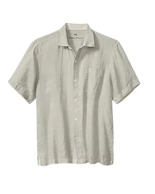 Tommy Bahama Men's Paradise Breezer Short Sleeve Linen Camp Shirt - Natural Tommy Bahama Clothing