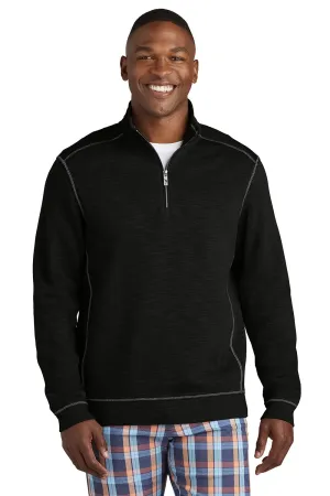Tommy Bahama Mens Tobago Bay 1/4 Zip Sweatshirt - Black