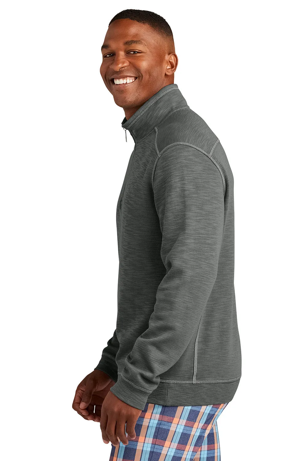 Tommy Bahama Mens Tobago Bay 1/4 Zip Sweatshirt - Cave Grey