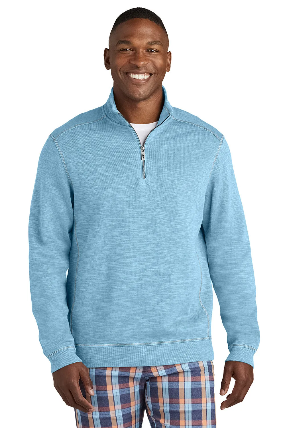 Tommy Bahama Mens Tobago Bay 1/4 Zip Sweatshirt - Light Sky Blue