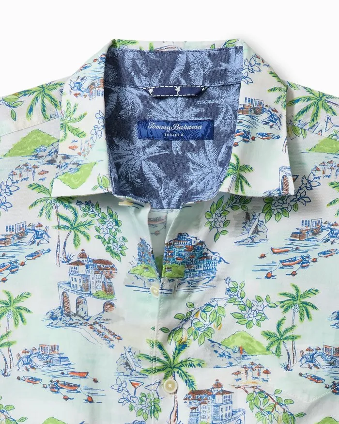 Tommy Bahama Men's Tortola Paradise Isle Camp Shirt - White Mens Tommy Bahama