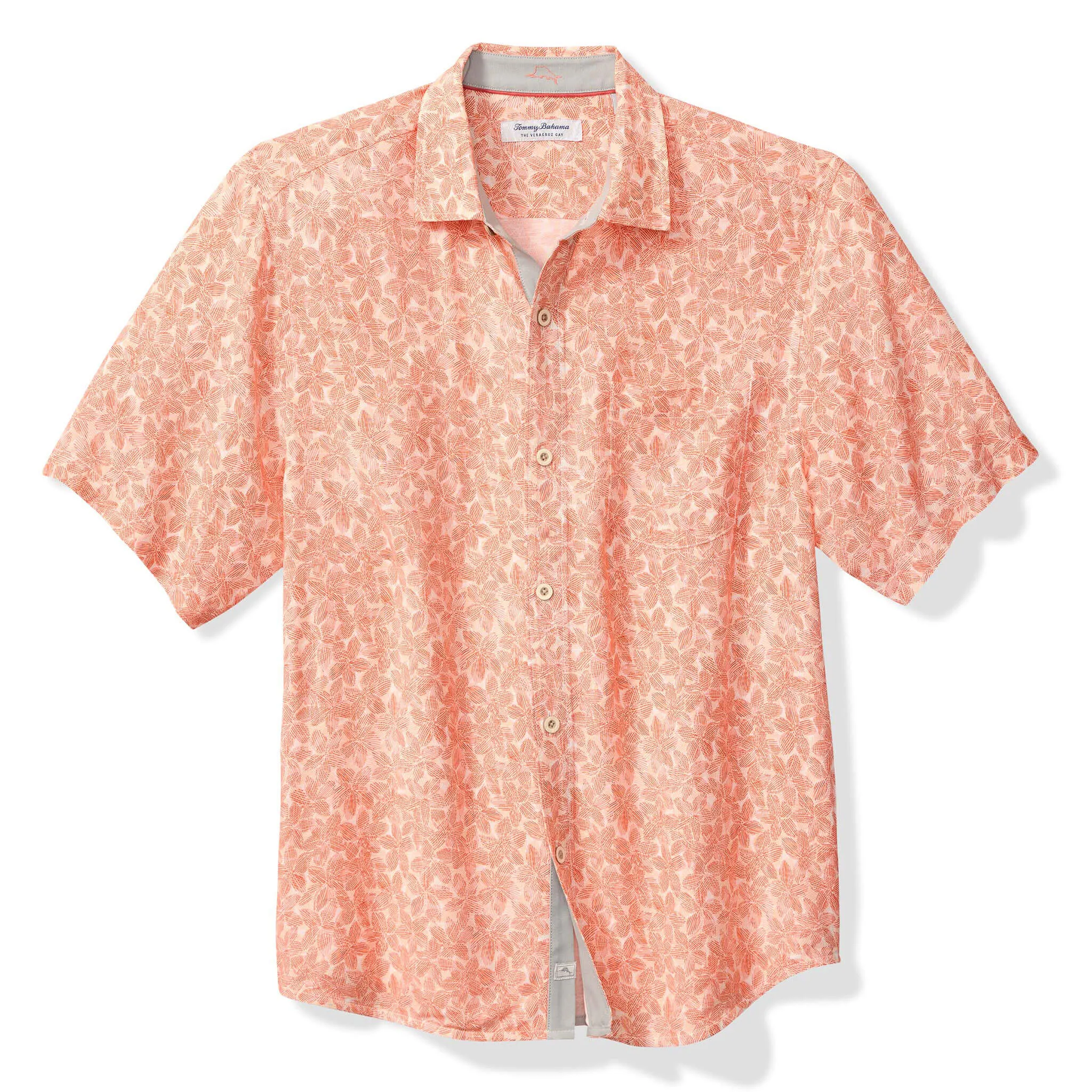 Tommy Bahama Men's Veracruz Cay Sand Dollar Camp Shirt - Dark Coral Tommy Bahama Clothing
