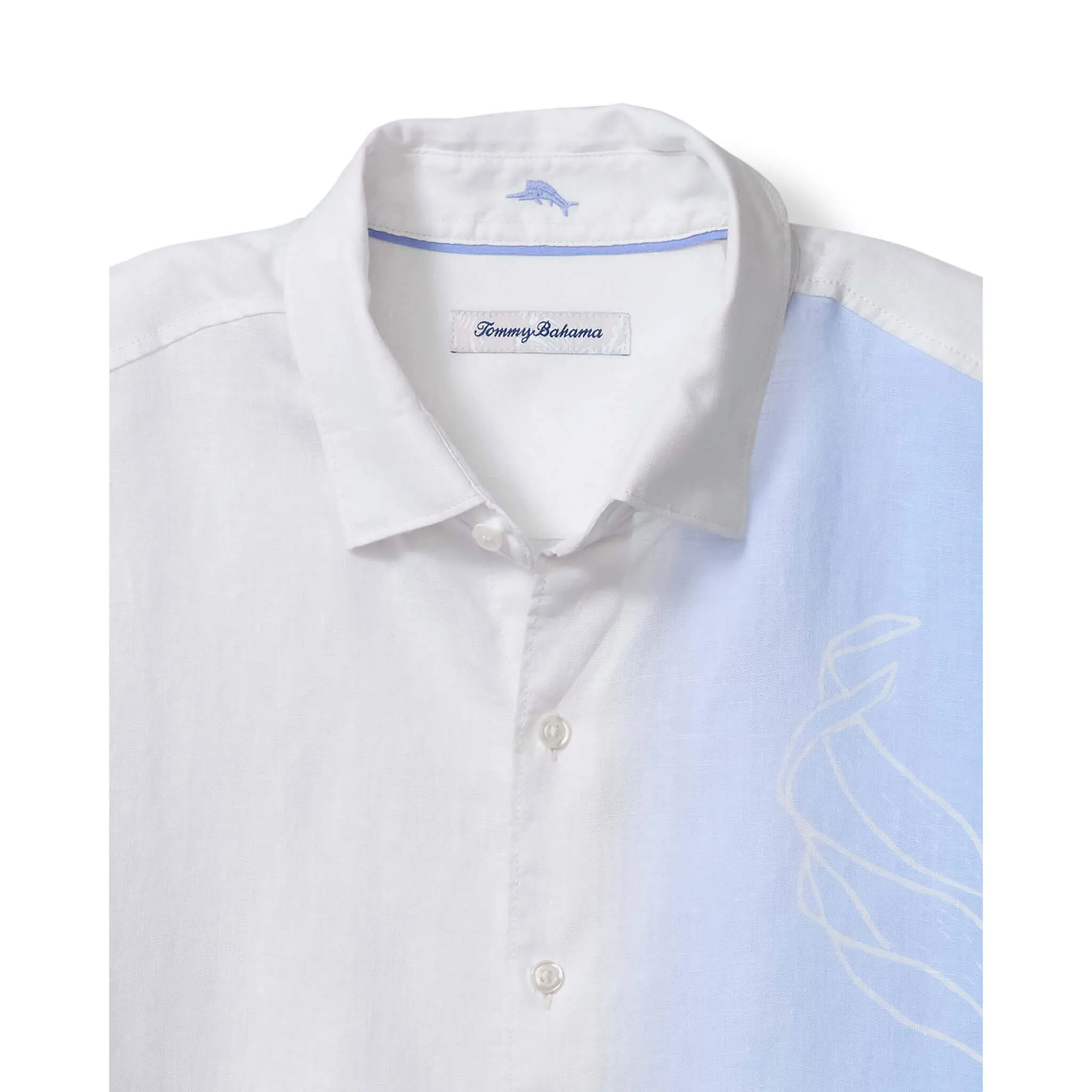 Tommy Bahama Men's Villa Rosa Vines Linen Sport Shirt - Dew Drop Mens Tommy Bahama
