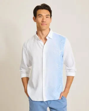 Tommy Bahama Men's Villa Rosa Vines Linen Sport Shirt - Dew Drop Mens Tommy Bahama