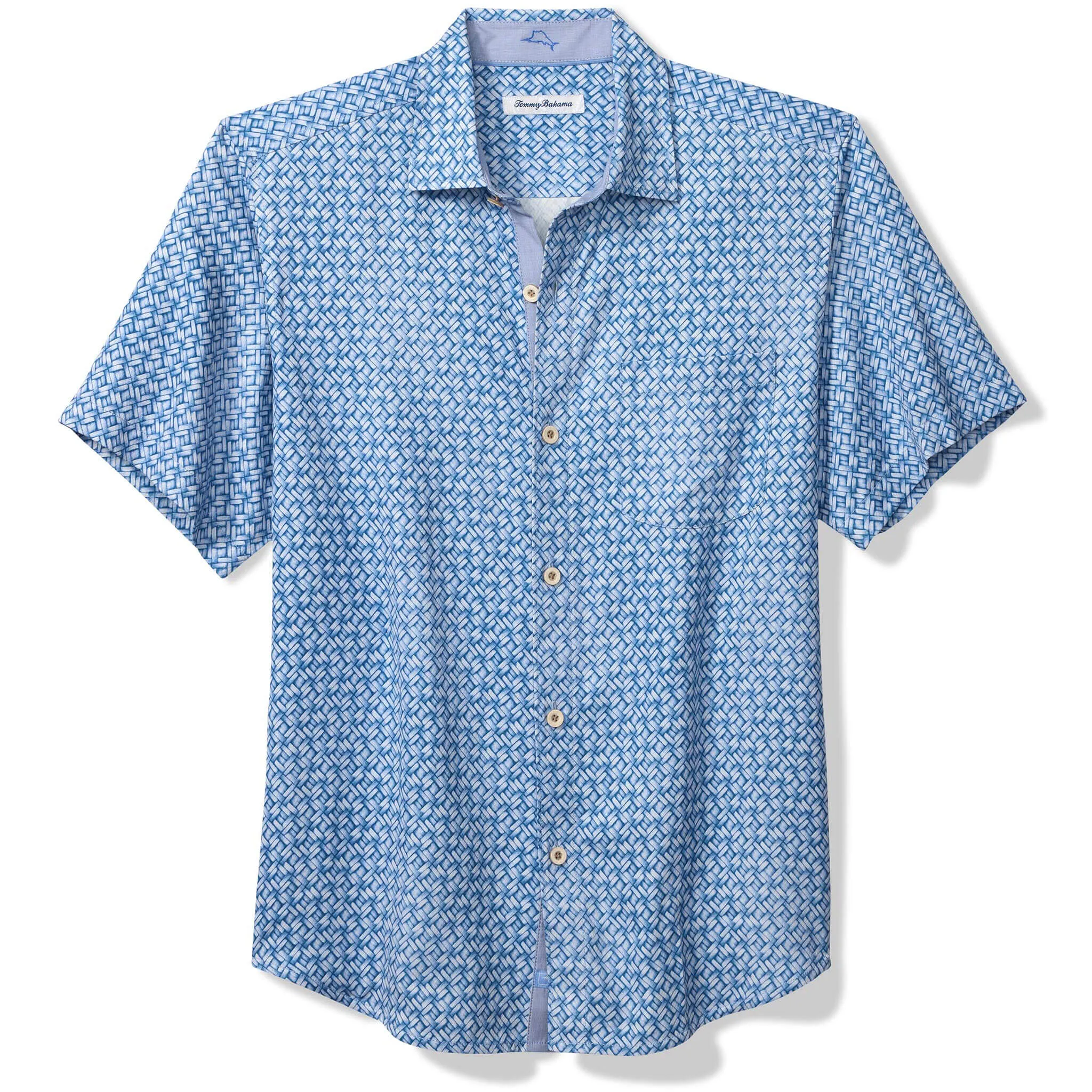 Tommy Bahama Men's Weave In The Moment Silk Camp Shirt - Blue Monday Tommy Bahama Clothing