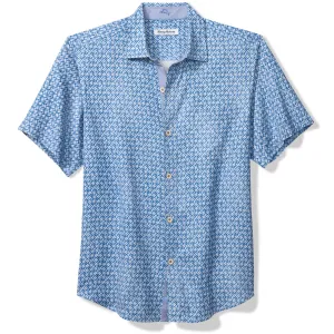 Tommy Bahama Men's Weave In The Moment Silk Camp Shirt - Blue Monday Tommy Bahama Clothing