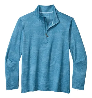 Tommy Bahama Monsterra Fade Half Zip Pullover Sweatshirt - Corfu Blue Tommy Bahama Clothing