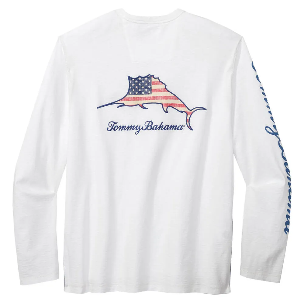 Tommy Bahama Patriotic Billboard Lux Long Sleeve T-Shirt - White Mens Tommy Bahama