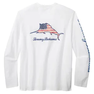 Tommy Bahama Patriotic Billboard Lux Long Sleeve T-Shirt - White Mens Tommy Bahama