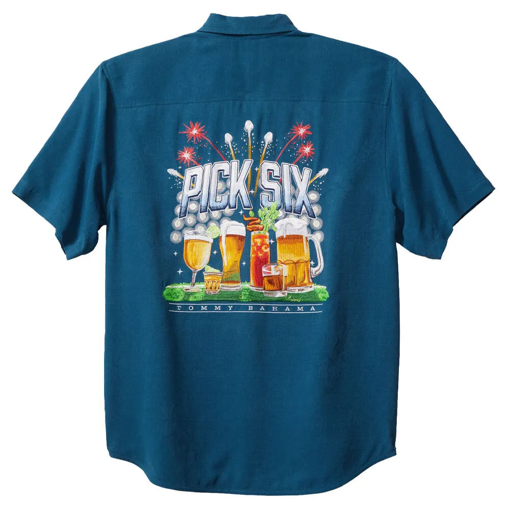Tommy Bahama Pick Six Camp Shirt - Dark Cobalt Tommy Bahama Clothing