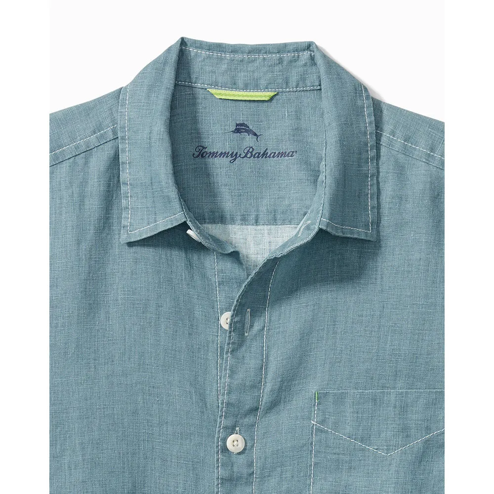 Tommy Bahama Sea Glass Breezer Long Sleeve Linen Shirt - Blue Ash Mens Tommy Bahama