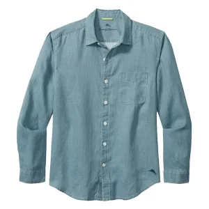Tommy Bahama Sea Glass Breezer Long Sleeve Linen Shirt - Blue Ash Mens Tommy Bahama