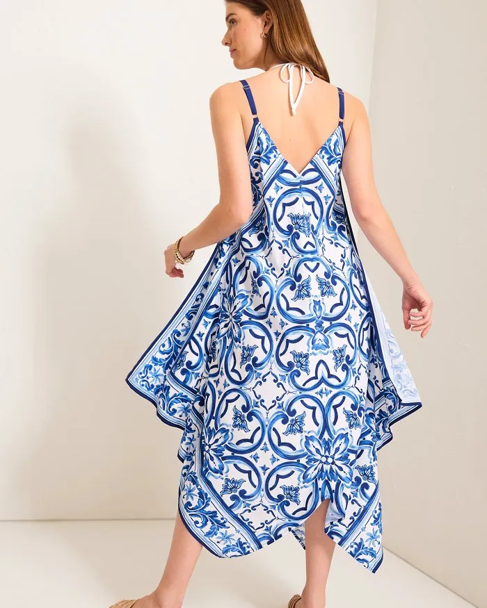 Tommy Bahama Terrazzo Tile Scarf Dress Cover Up - Palace Blue * Tommy Bahama Clothing