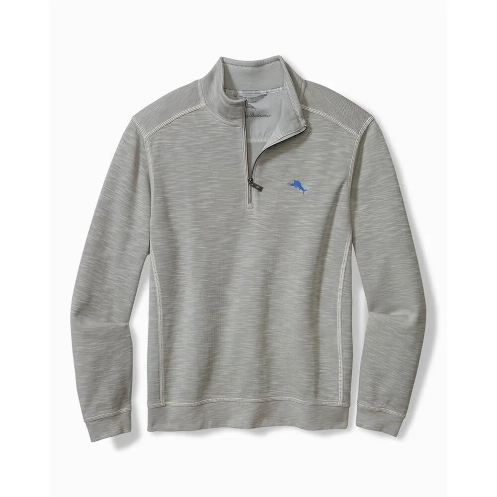 Tommy Bahama Tobago Bay Half Zip Sweater - Smoke Grey Mens Tommy Bahama