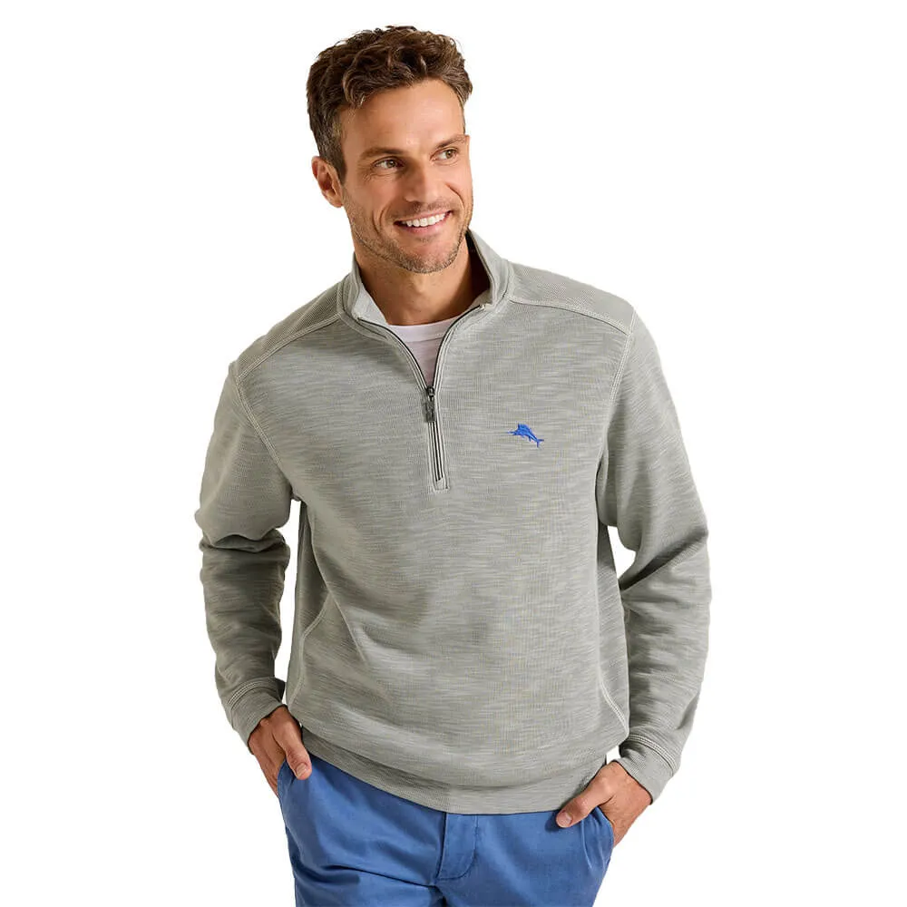 Tommy Bahama Tobago Bay Half Zip Sweater - Smoke Grey Mens Tommy Bahama