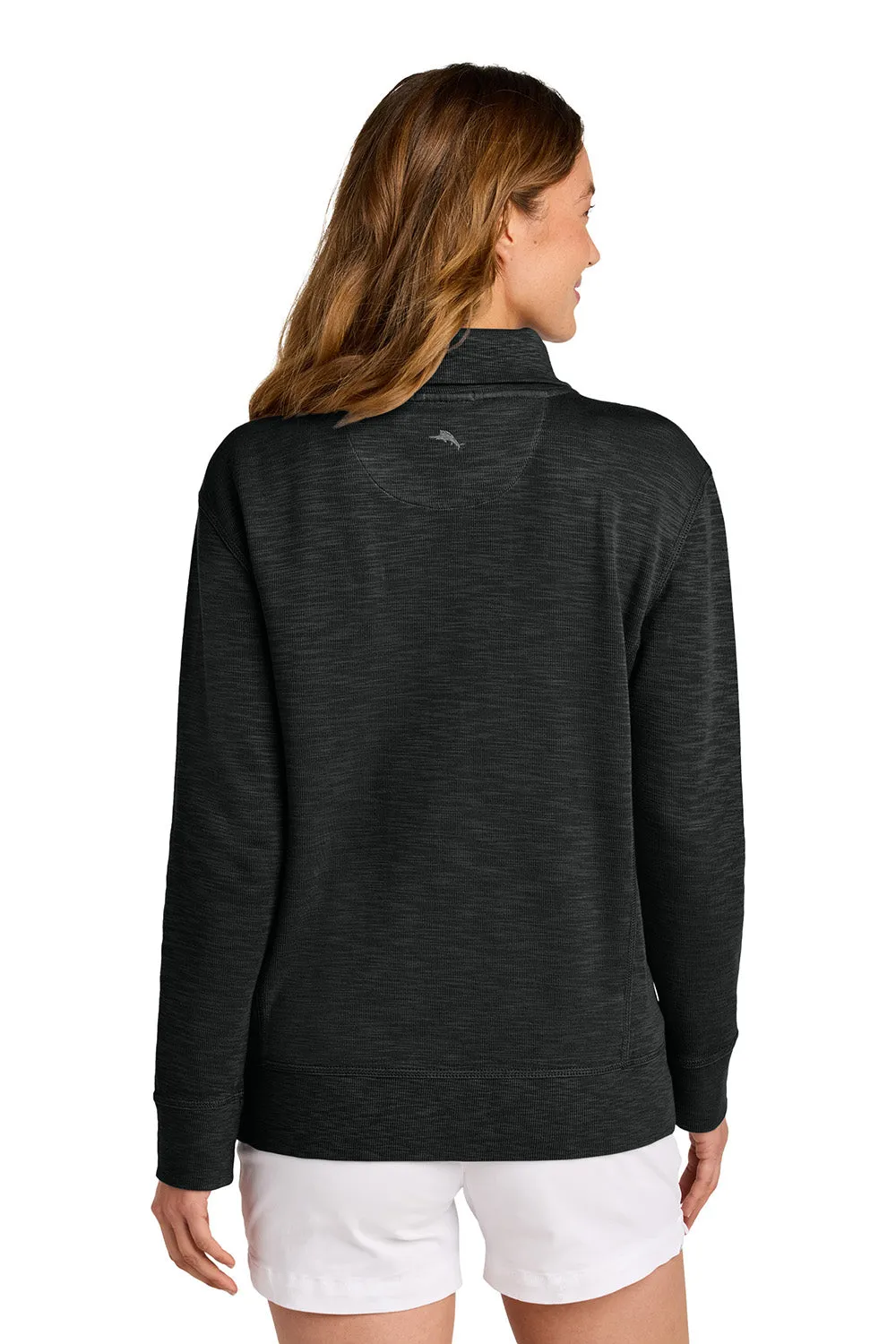 Tommy Bahama Womens Tobago Bay Full Zip Sweatshirt w/ Pockets - Black