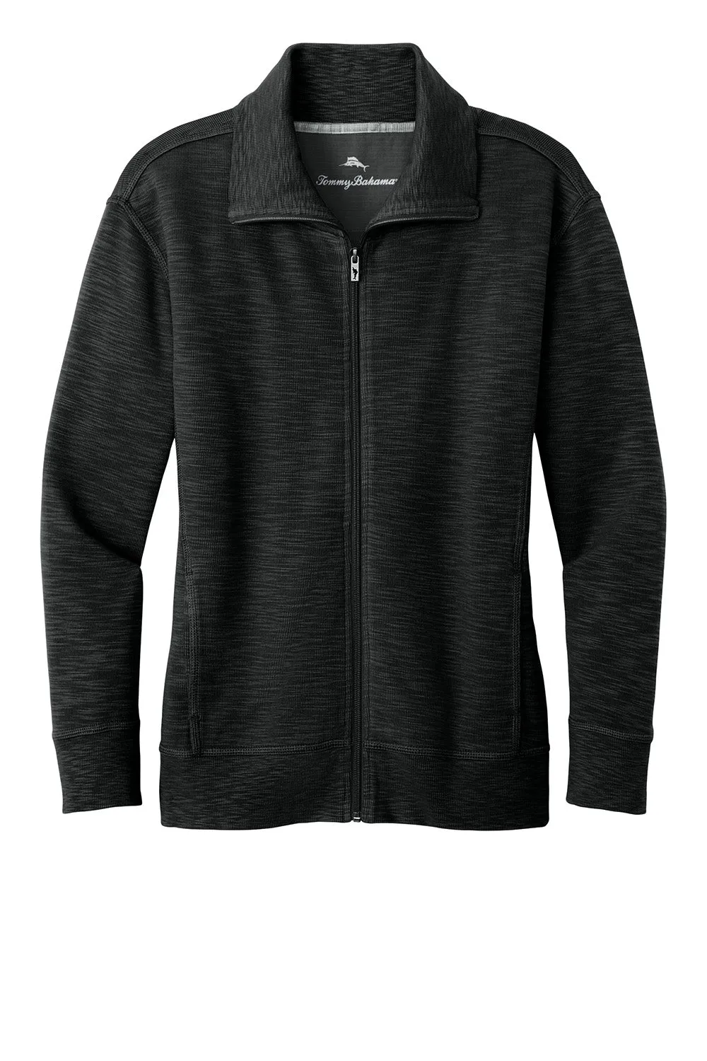 Tommy Bahama Womens Tobago Bay Full Zip Sweatshirt w/ Pockets - Black
