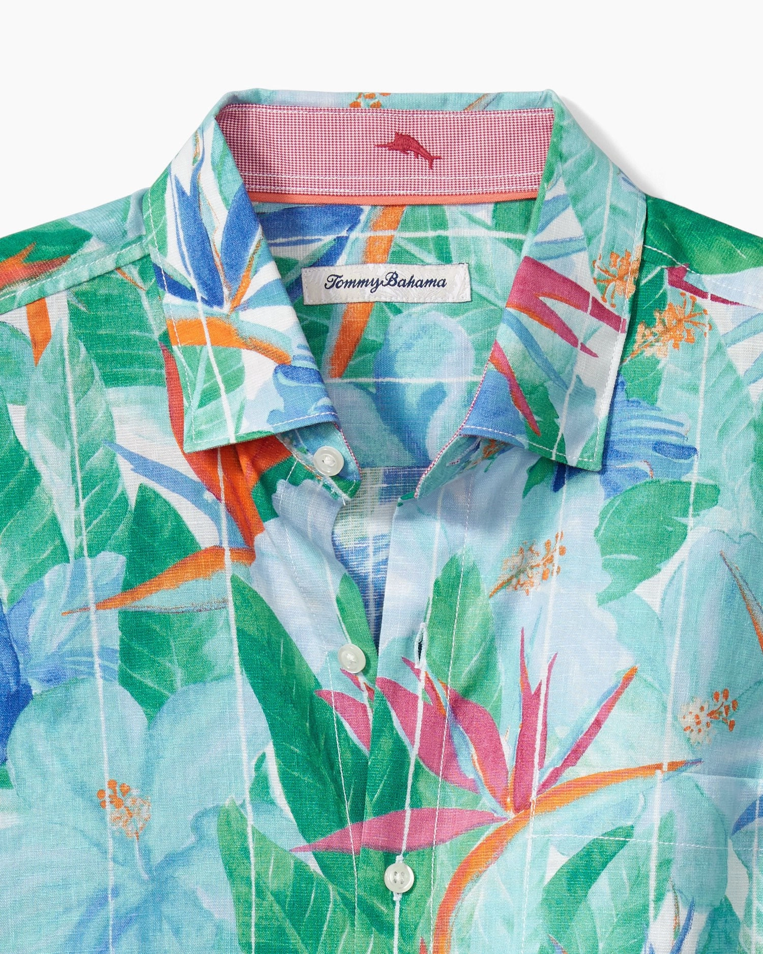 Tommy Bahama Barbados Breeze Check Long Sleeve Linen Camp Shirt