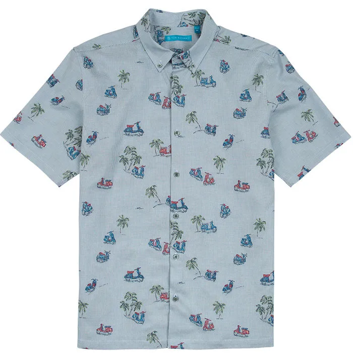 Tori Richard A To Beach Camp Shirt - Blue Tori Richard Clothing