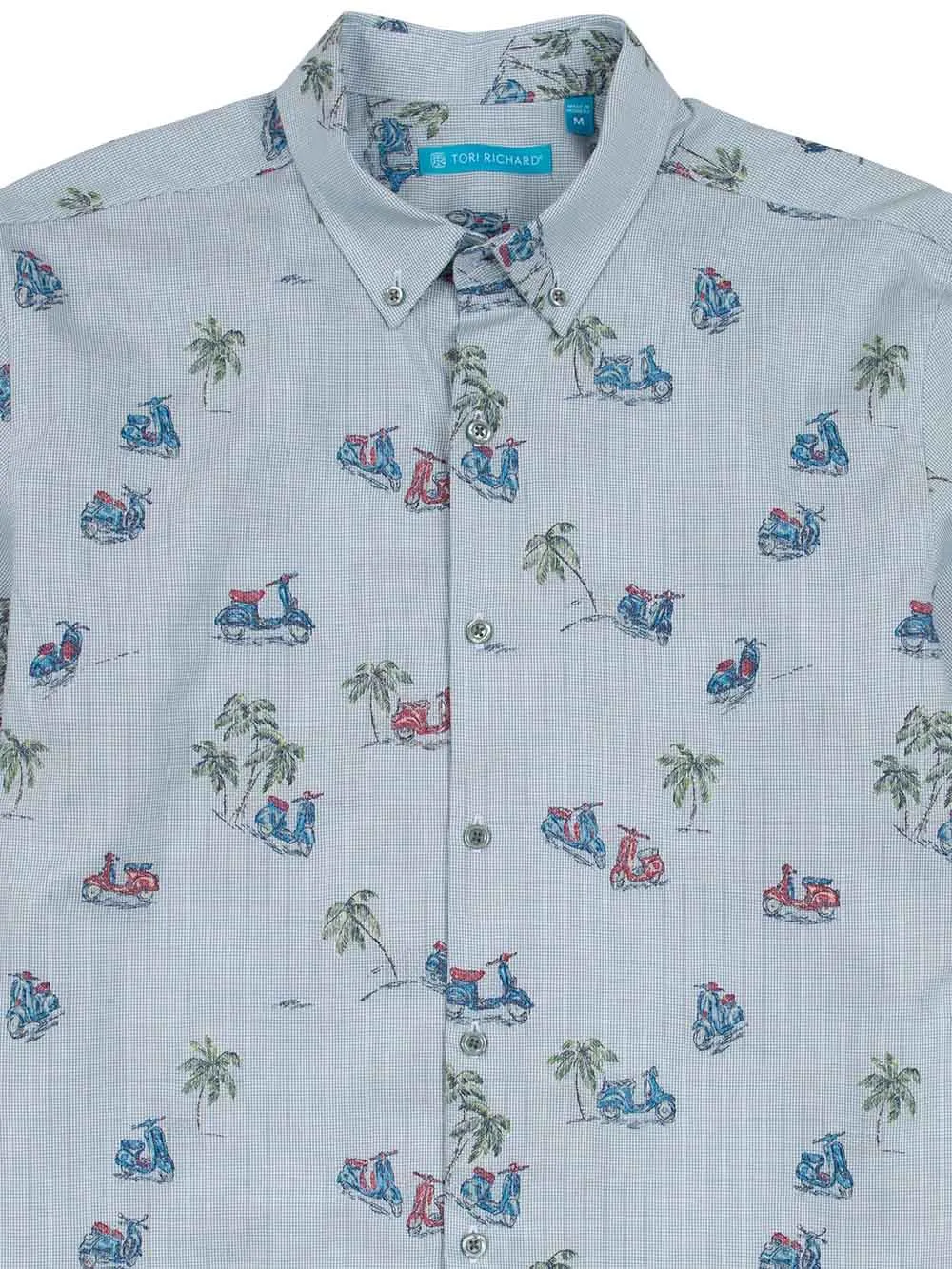 Tori Richard A To Beach Camp Shirt - Blue Tori Richard Clothing
