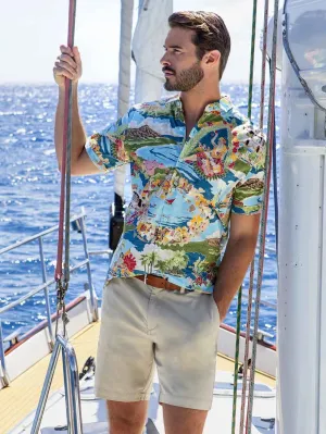 Tori Richard Boat Day Aloha Cotton Lawn Camp Shirt - Lagoon Tori Richard Clothing