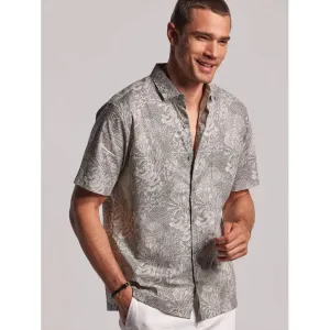 Tori Richard Good Reef! Cotton Lawn Camp Shirt - Charcoal Tori Richard Clothing
