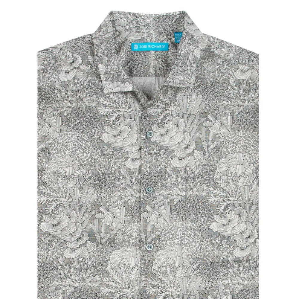 Tori Richard Good Reef! Cotton Lawn Camp Shirt - Charcoal Tori Richard Clothing