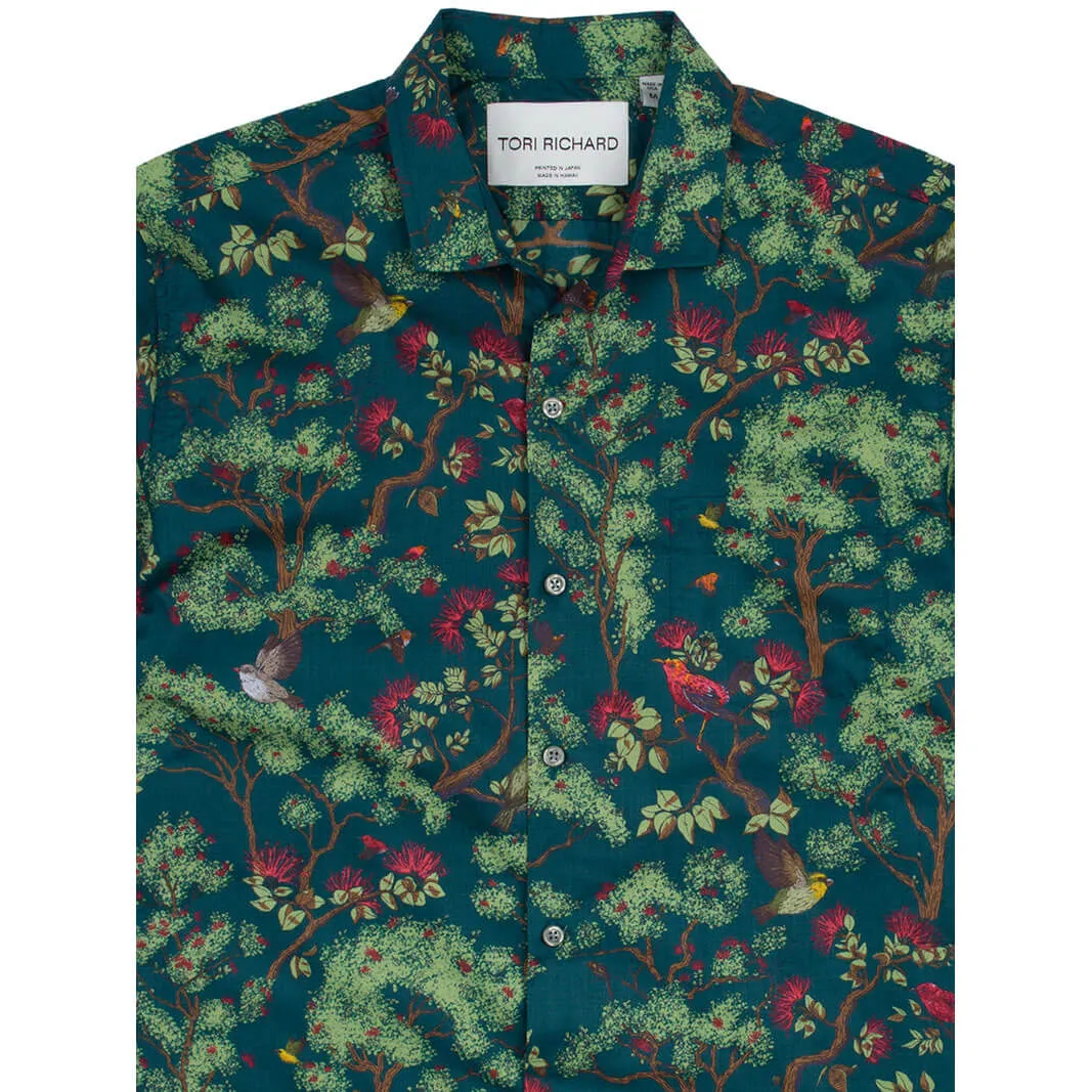Tori Richard Jewels Of The Rainforest Cotton Lawn Camp Shirt - Forest Green Tori Richard Clothing