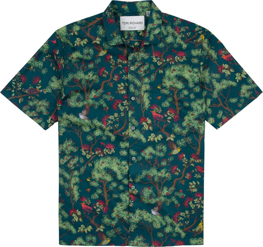 Tori Richard Jewels Of The Rainforest Cotton Lawn Camp Shirt - Forest Green Tori Richard Clothing