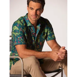 Tori Richard Jewels Of The Rainforest Cotton Lawn Camp Shirt - Forest Green Tori Richard Clothing