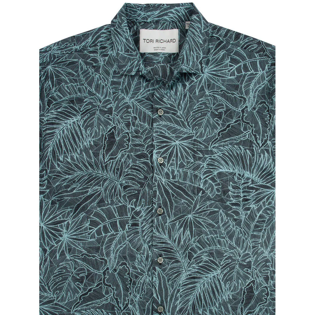 Tori Richard Lineage Cotton Lawn Camp Shirt - Black Tori Richard Clothing