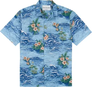 Tori Richard Men's Etched Scenic Cotton Lawn Camp Shirt - Water Tori Richard Clothing