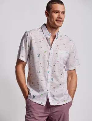 Tori Richard Men's Fins Of Hawaii Camp Shirt - White Tori Richard Clothing
