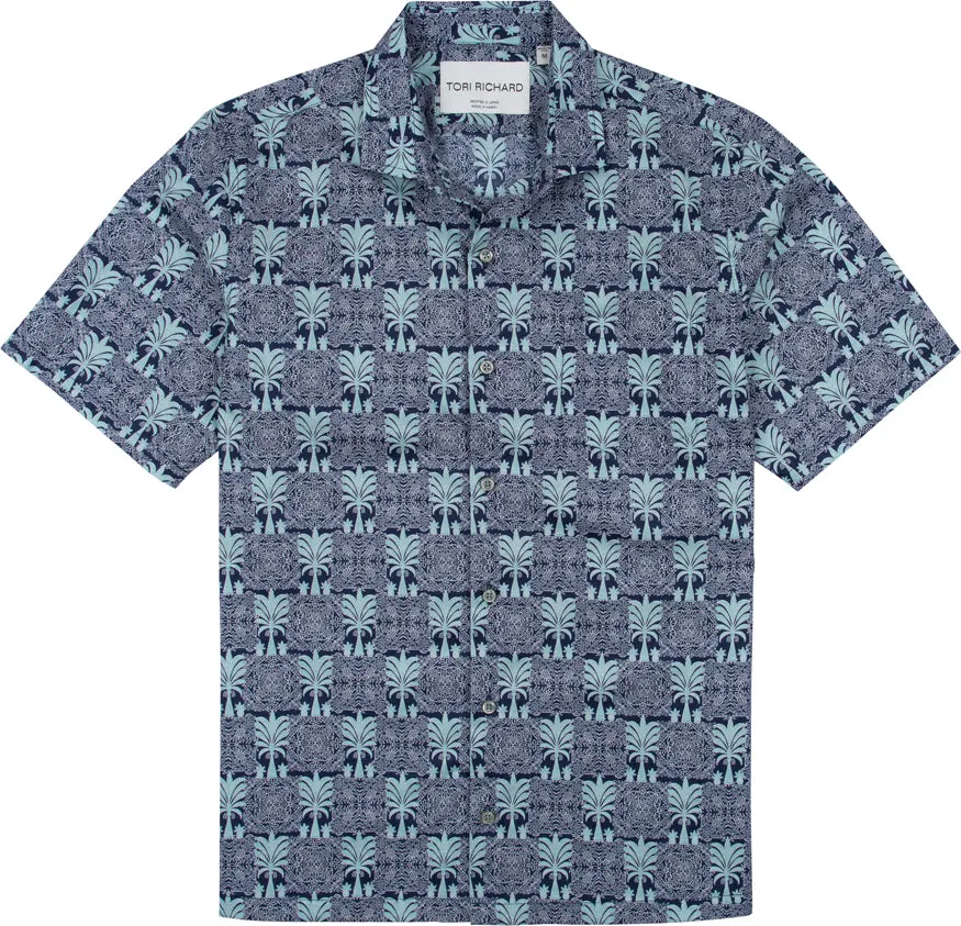 Tori Richard Men's Noble Palm Cotton Lawn Camp Shirt - Navy Tori Richard Clothing