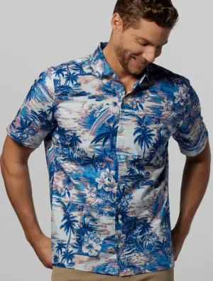 Tori Richard Men's Nostalgic Coast Cotton Lawn Camp Shirt - Marina Tori Richard Clothing