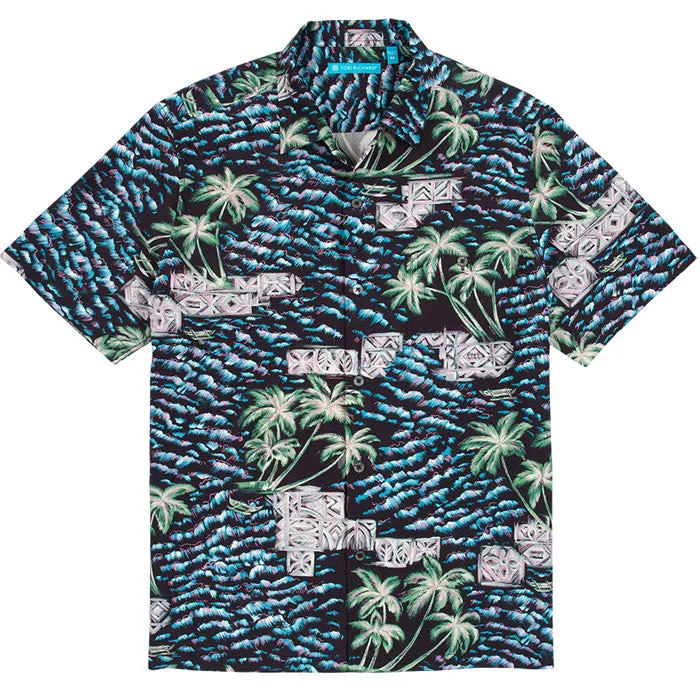 Tori Richard Oceanside Camp Shirt - Black Tori Richard Clothing