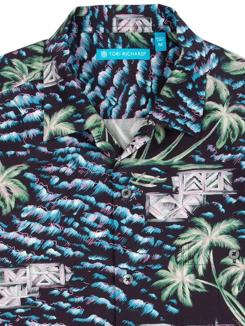 Tori Richard Oceanside Camp Shirt - Black Tori Richard Clothing