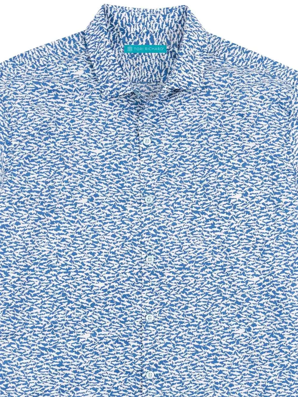 Tori Richard Shark Cotton Lawn Camp Shirt - Marina Tori Richard Clothing