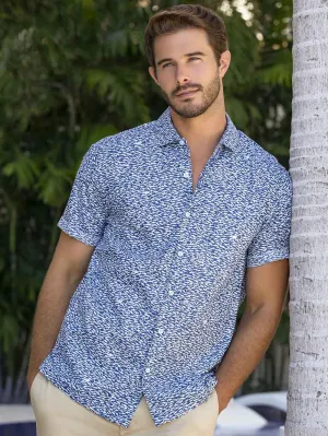 Tori Richard Shark Cotton Lawn Camp Shirt - Marina Tori Richard Clothing